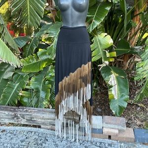 Tea party, tie-dye, asymmetric, fringe, strapless, convertible, dress